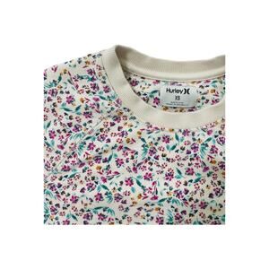 Hurley Juniors Shrunken Raglan Crewneck Sweatshirt Ditsy Floral XS